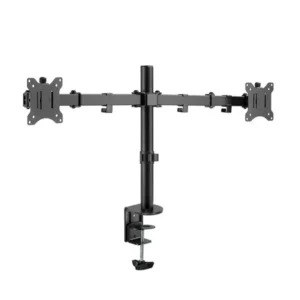 DUAL ARM TABLE TOP MONITOR CLAMP STAND 15″-30″